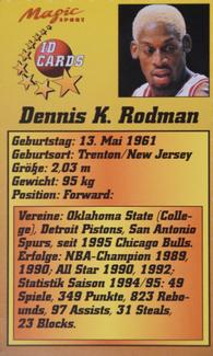 1995 Magic Sport ID Cards (German) #145 Dennis Keith Rodman Back