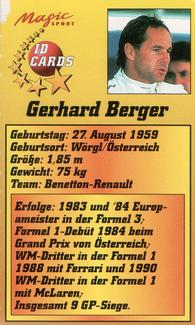 1995 Magic Sport ID Cards (German) #146 Gerhard Berger Back