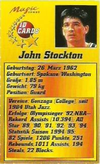 1995 Magic Sport ID Cards (German) #147 John Stockton Back