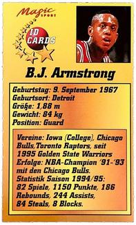 1995 Magic Sport ID Cards (German) #157 B.J. Armstrong Back
