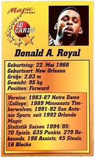 1995 Magic Sport ID Cards (German) #162 Donald Adam Royal Back