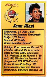 1995 Magic Sport ID Cards (German) #189 Jean Alesi Back