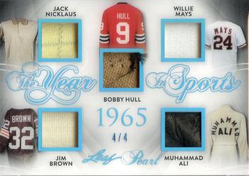 2017 Leaf Pearl - Year in Sports Relics Holo Platinum #YS-01 Jack Nicklaus / Bobby Hull / Willie Mays / Jim Brown / Muhammad Ali Front