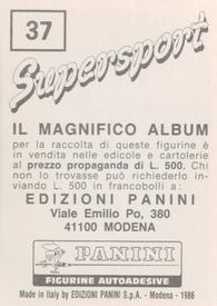 1986 Panini Supersport Stickers #37 Riccardo Patrese Back