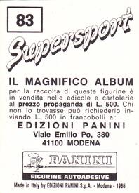 1986 Panini Supersport Stickers #83 Gordon Strachan Back