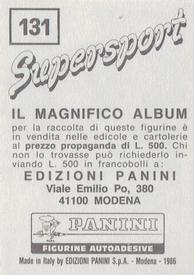 1986 Panini Supersport Stickers #131 Magic Johnson Back