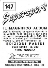 1986 Panini Supersport Stickers #147 Livingstone Bramble Back