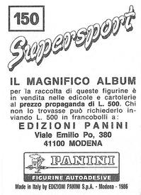 1986 Panini Supersport Stickers #150 Azumah Nelson Back