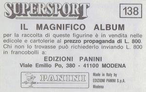 1988 Panini Supersport Stickers #138 Magic Johnson Back