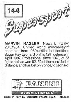 1987-88 Panini Supersport Stickers #144 Marvin Hagler Back