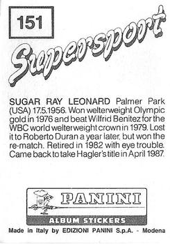 1987-88 Panini Supersport Stickers #151 Sugar Ray Leonard Back
