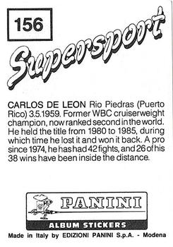 1987-88 Panini Supersport Stickers #156 Carlos de Leon Back