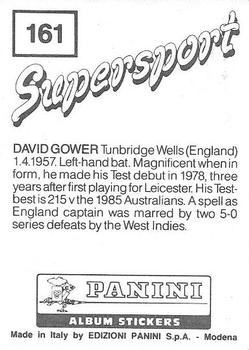 1987-88 Panini Supersport Stickers #161 David Gower Back