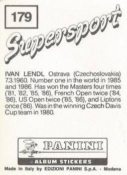 1987-88 Panini Supersport Stickers #179 Ivan Lendl Back