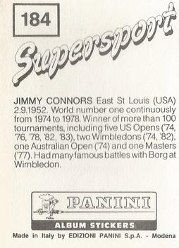 1987-88 Panini Supersport Stickers #184 Jimmy Connors Back
