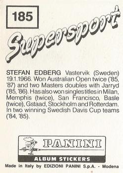 1987-88 Panini Supersport Stickers #185 Stefan Edberg Back