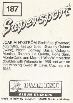 1987-88 Panini Supersport Stickers #187 Joakim Nystrom Back