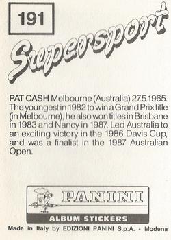 1987-88 Panini Supersport Stickers #191 Pat Cash Back