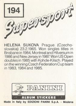 1987-88 Panini Supersport Stickers #194 Helena Sukova Back