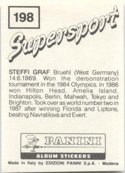 1987-88 Panini Supersport Stickers #198 Steffi Graf Back