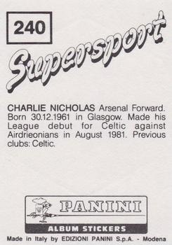 1987-88 Panini Supersport Stickers #240 Charlie Nicholas Back