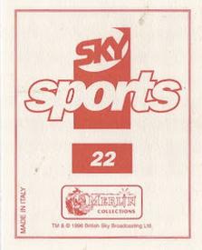 1996 Merlin Sky Sports Sticker Collection #22 Gary Speed Back