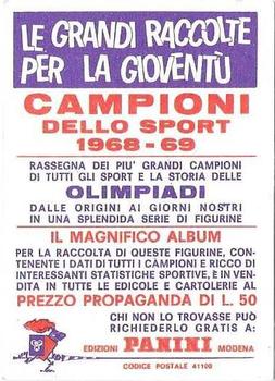 1968-69 Panini Campioni dello Sport #291 Carmelo Bossi Back