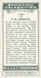 1931 Churchman's Sporting Celebrities #30 Tommy Armour Back