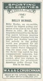 1931 Churchman's Sporting Celebrities #31 Billy Burke Back