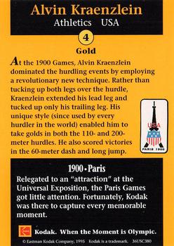 1995 Kodak A Century of Olympic Excellence #NNO Alvin Kraenzlein Back