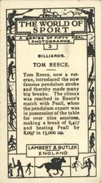 1927 Lambert & Butler The World of Sport #3 Tom Reece Back