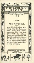 1927 Lambert & Butler The World of Sport #5 Abe Mitchell Back