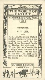 1927 Lambert & Butler The World of Sport #35 R. T. Lee Back