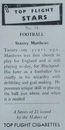 1959 Top Flight Stars #18 Stanley Matthews Back