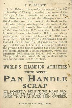 1913 Pan Handle Scrap World's Champion Athletes (T230) #NNO F.V. Belote Back