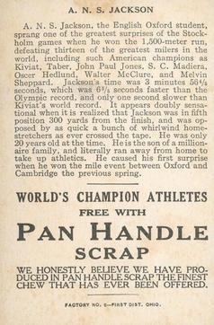 1913 Pan Handle Scrap World's Champion Athletes (T230) #NNO A.N.S. Jackson Back