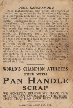1913 Pan Handle Scrap World's Champion Athletes (T230) #NNO Duke Kahanamoku Back