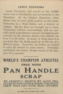 1913 Pan Handle Scrap World's Champion Athletes (T230) #NNO Lewis Tewanima Back
