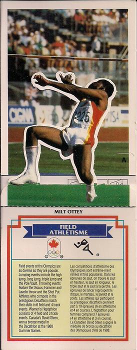 1992 Kraft Olympic 3D Action #5 Milt Ottey Front