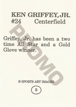 1993 Sports Art Images Promos (unlicensed) #5 Ken Griffey Jr. Back