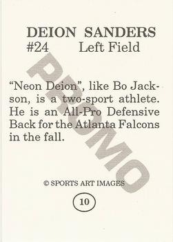 1993 Sports Art Images Promos (unlicensed) #10 Deion Sanders Back