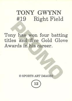 1993 Sports Art Images Promos (unlicensed) #12 Tony Gwynn Back