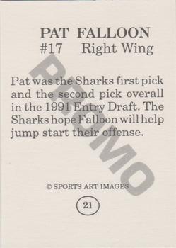 1993 Sports Art Images Promos (unlicensed) #21 Pat Falloon Back