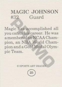 1993 Sports Art Images Promos (unlicensed) #25 Magic Johnson Back