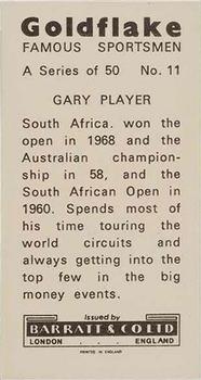 1971 Barratt & Co. Famous Sportsmen #11 Gary Player Back