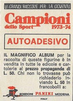 1973-74 Panini Campioni Dello Sport #297 Emile Griffith Back