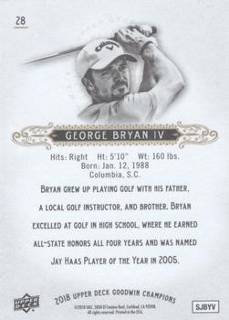 2018 Upper Deck Goodwin Champions #28 George Bryan IV Back