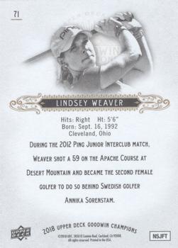 2018 Upper Deck Goodwin Champions #71 Lindsey Weaver Back