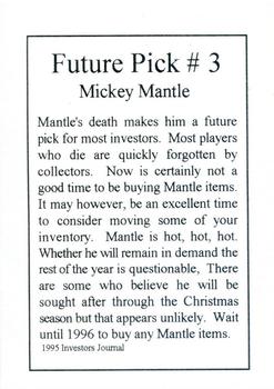 1995 Investor's Journal - Silver #NNO Mickey Mantle Back