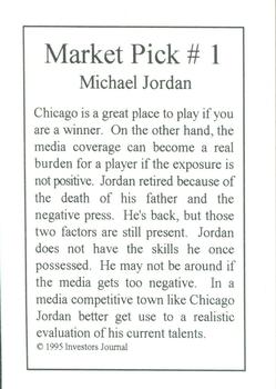 1995 Investor's Journal - Silver #NNO Michael Jordan Back